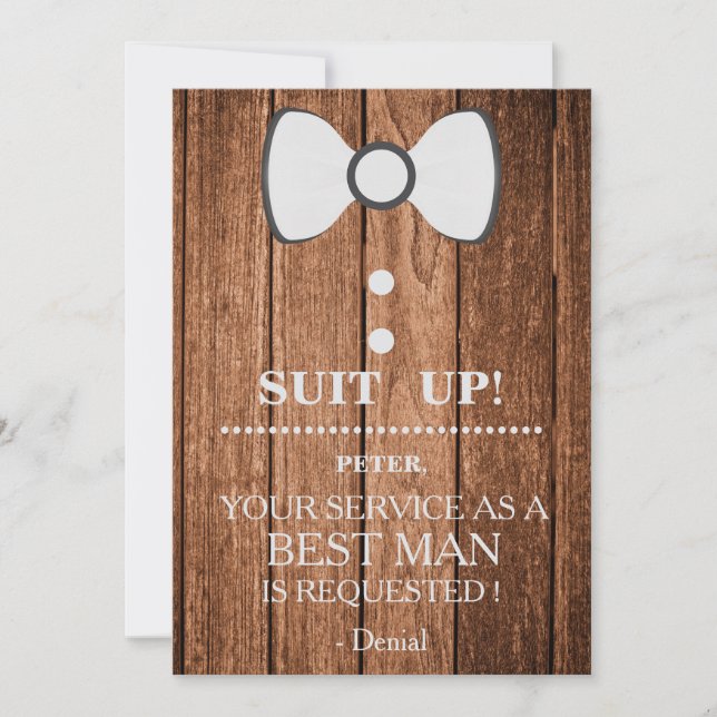 Your Service as a Best man Request Invitation (Front)