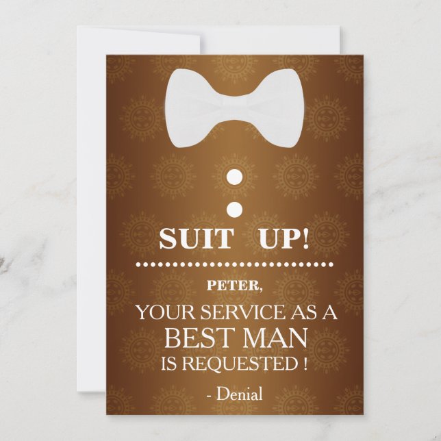 Your Service as a Best man Request Invitation (Front)