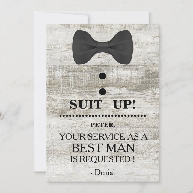 Your Service as a Best man Request Invitation (Front)