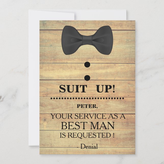 Your Service as a Best man Request Invitation (Front)