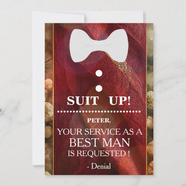 Your Service as a Best man Request Invitation (Front)