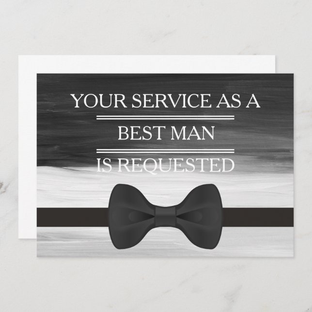 Your Service as a Groomsman Best Man Request Invit Invitation (Front/Back)
