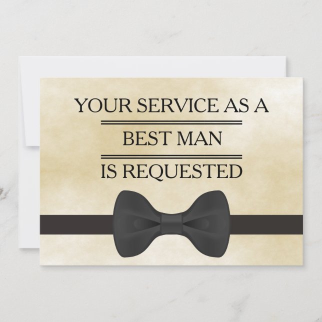 Your Service as a Groomsman Best Man Request Invit Invitation (Front)