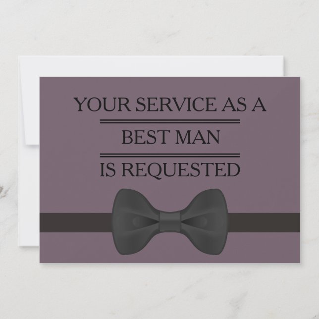 Your Service as a Groomsman Best Man Request Invitation (Front)