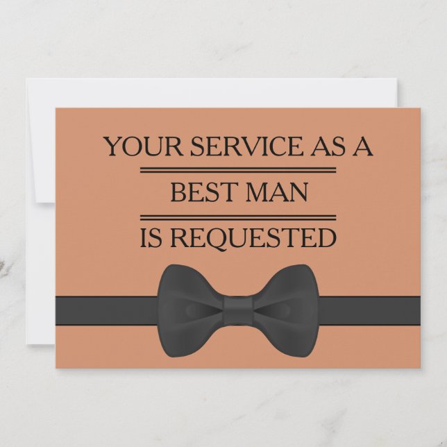 Your Service as a Groomsman Best Man Request Invitation (Front)