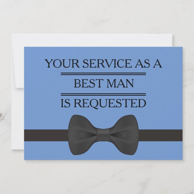 Your Service as a Groomsman Best Man Request Invitation (Front)