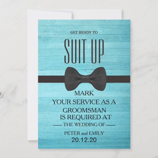 Your Service as a Groomsman Invitation (Front)