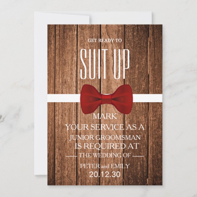 Your Service as a Groomsman Invitation (Front)