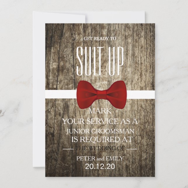 Your Service as a Groomsman Invitation (Front)