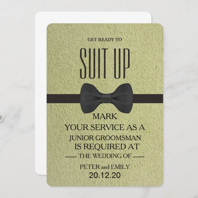 Your Service as a Groomsman Invitation (Front/Back)