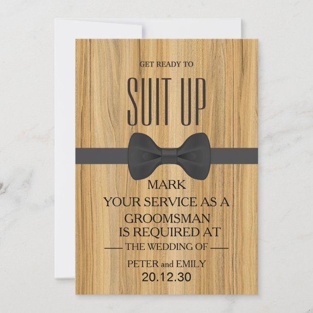 Your Service as a Groomsman Invitation (Front)