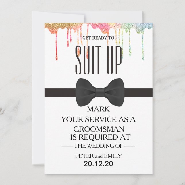 Your Service as a Groomsman Invitation (Front)