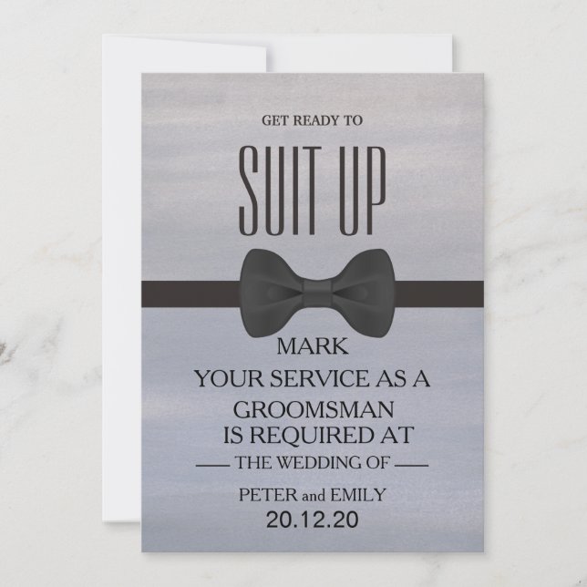 Your Service as a Groomsman Invitation (Front)