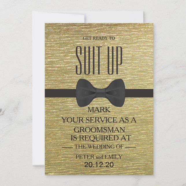Your Service as a Groomsman Invitation (Front)