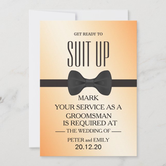 Your Service as a Groomsman Invitation (Front)