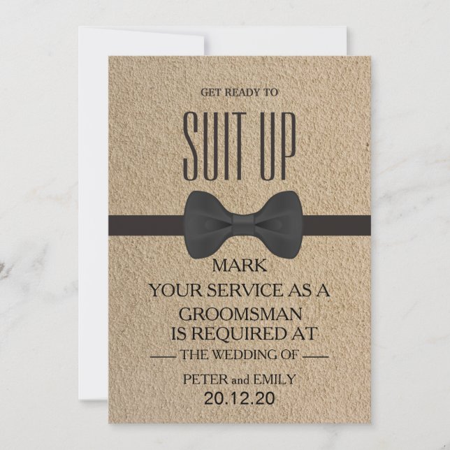 Your Service as a Groomsman Invitation (Front)