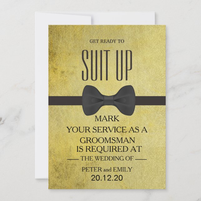 Your Service as a Groomsman Invitation (Front)