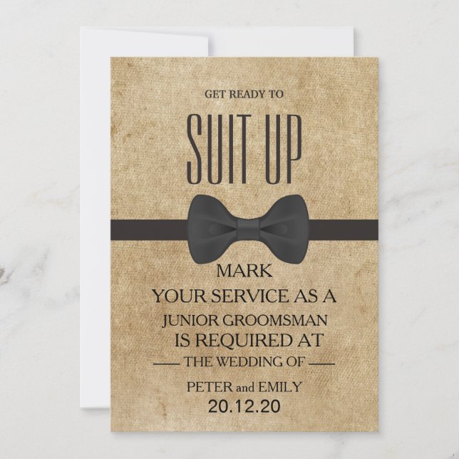 Your Service as a Groomsman Invitation (Front)