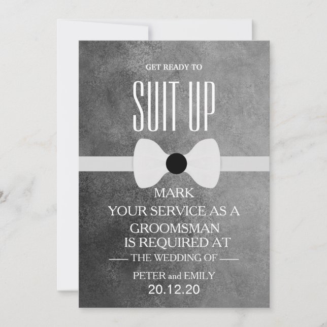 Your Service as a Groomsman Invitation (Front)
