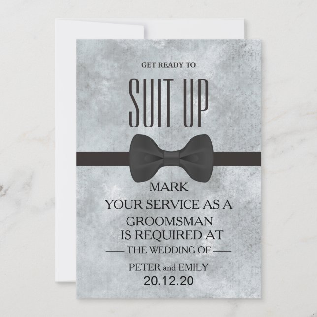 Your Service as a Groomsman Invitation (Front)