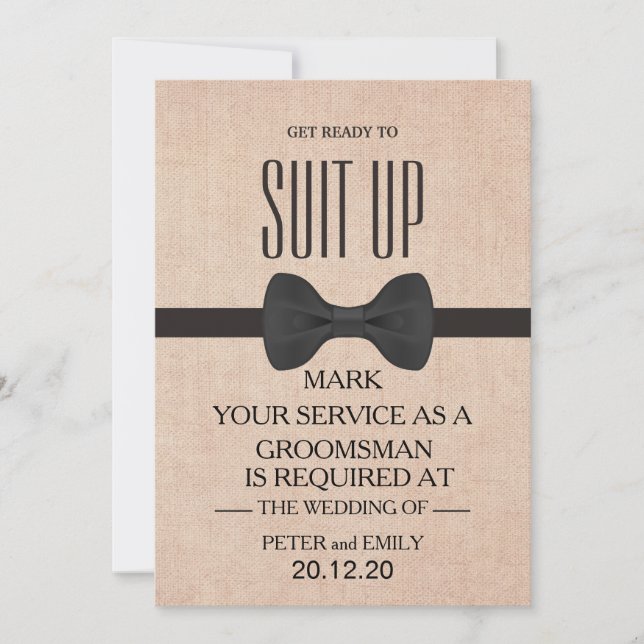 Your Service as a Groomsman Invitation (Front)