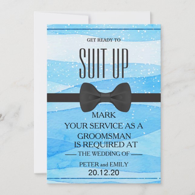 Your Service as a Groomsman Invitation (Front)
