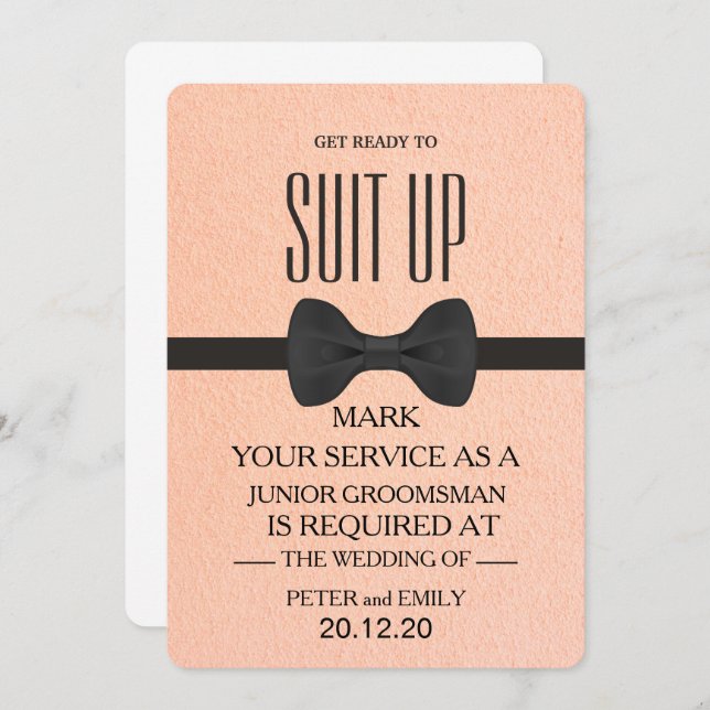 Your Service as a Groomsman Invitation (Front/Back)