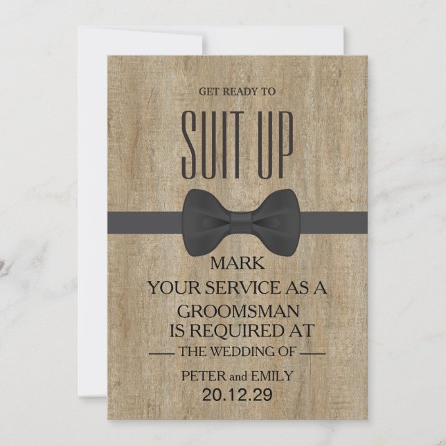 Your Service as a Groomsman Invitation (Front)