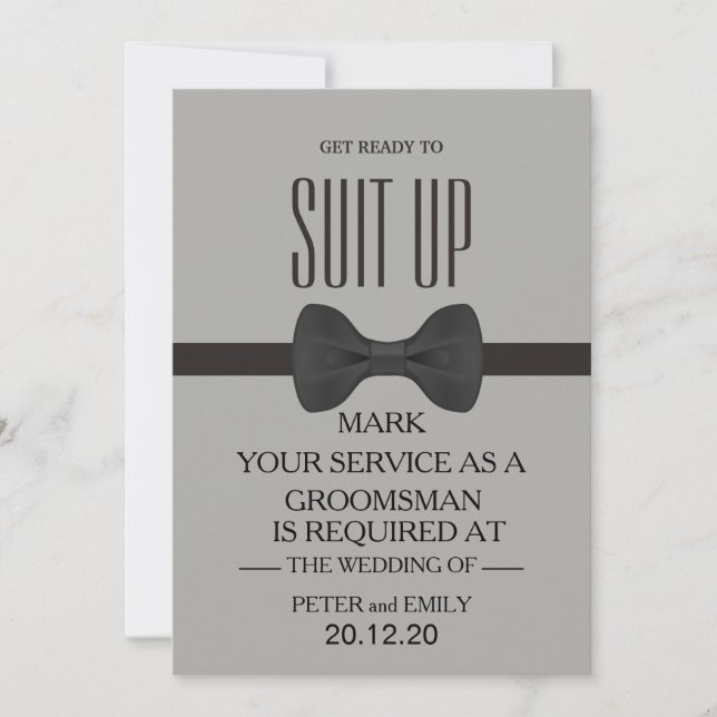 Your Service as a Groomsman Invitation (Front)