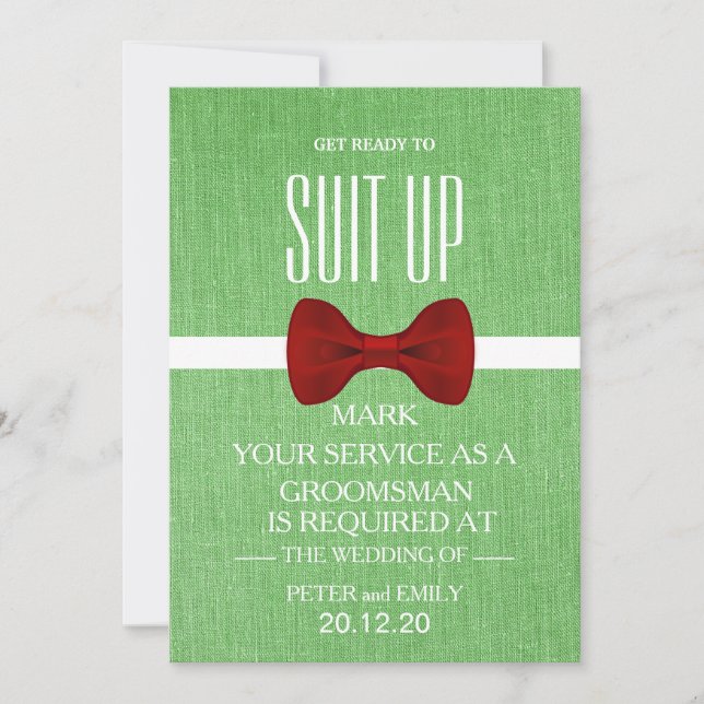 Your Service as a Groomsman Proposal Invitation (Front)