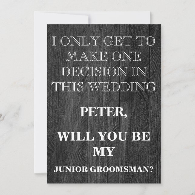 Your Service as a Groomsman Request Invitation (Front)