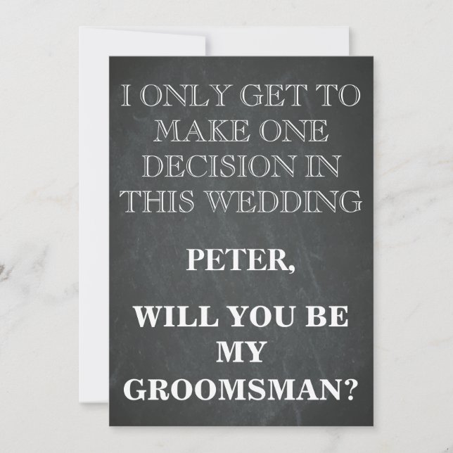 Your Service as a Groomsman Request Invitation (Front)