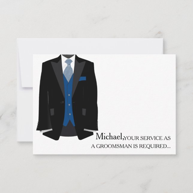 Your Service As A Groomsman Required Personalised Invitation (Front)