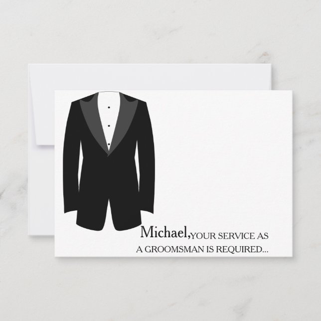 Your Service As A Groomsman Required Personalised Invitation (Front)
