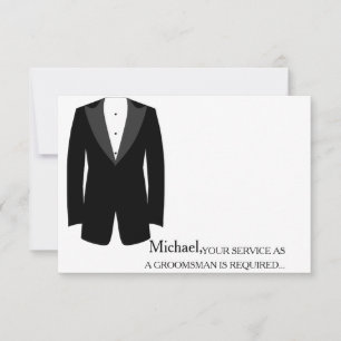 Your Service As A Groomsman Required Personalised Invitation