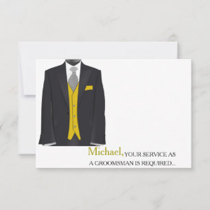 Your Service As A Groomsman Required Personalised Invitation