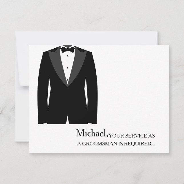 Your Service As A Groomsman Required Personalised Invitation (Front)