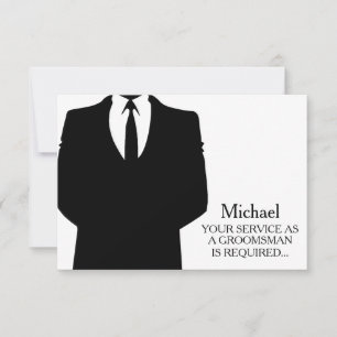 Your Service As A Groomsman Required Personalised Invitation