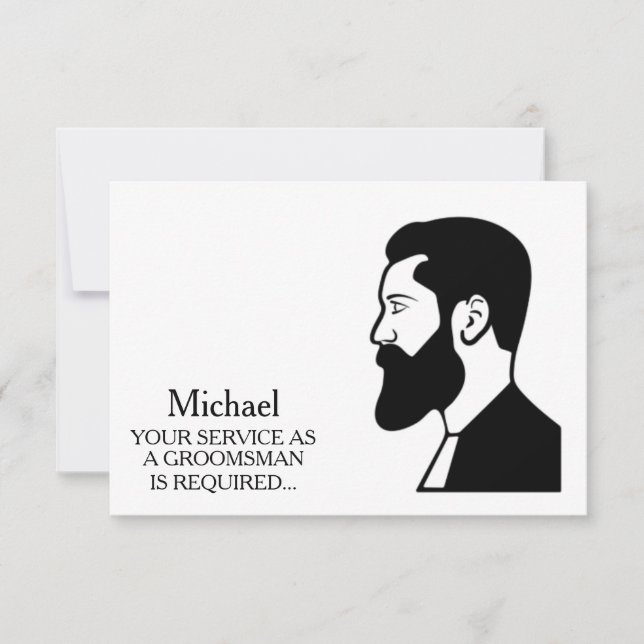 Your Service As A Groomsman Required Personalised  Invitation (Front)