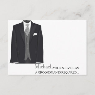 Your Service As A Groomsman Required Personalised Invitation