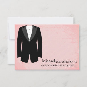 Your Service As A Groomsman Required Personalised  Invitation