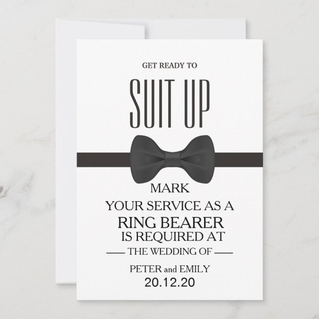 Your Service as a RING BEARER Invitation (Front)