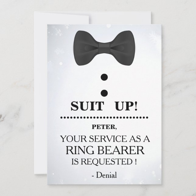 Your Service as a Ring Bearer Request Invitation (Front)
