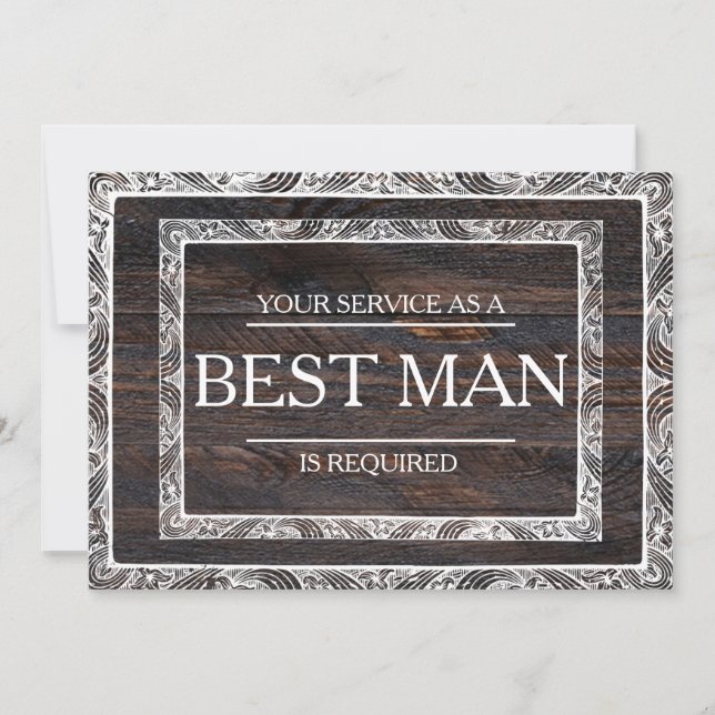 Your Service Is Requested as Best Man Groomsman In Invitation (Front)