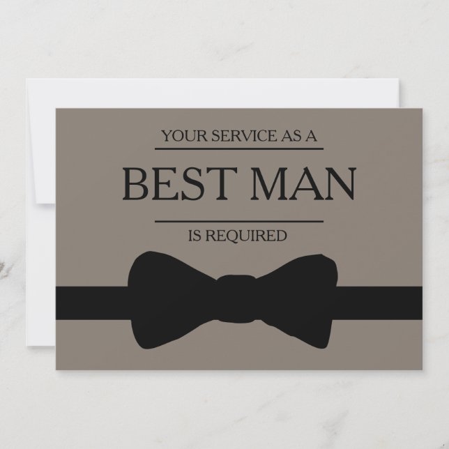 Your Service Is Requested as Best Man Groomsman In Invitation (Front)
