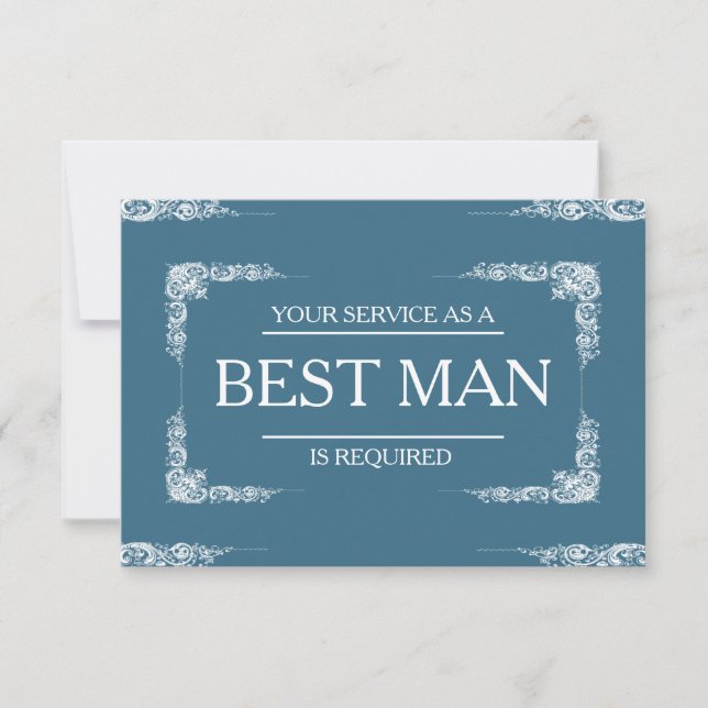 Your Service Is Requested as Best Man Groomsman In Invitation (Front)