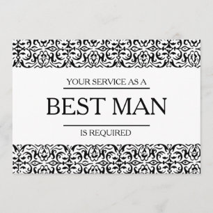 Your Service Is Requested as Best Man Groomsman Invitation