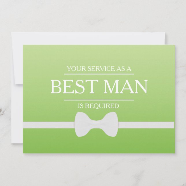 Your Service Is Requested as Best Man Groomsman Invitation (Front)
