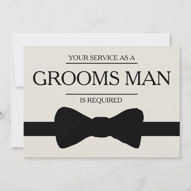 Your Service Is Requested as Best Man Groomsman Invitation (Front)