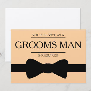 Your Service Is Requested as Best Man Groomsman Invitation
